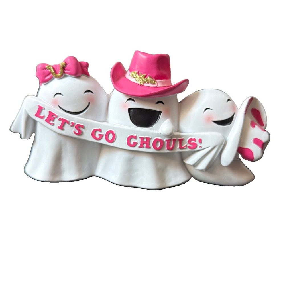 Goblin & Ghoul Pink Ghost Trio Let's Go Ghouls Halloween Tabletop Decor